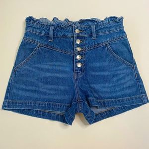 Wild Fable Button Fly High Waist Paper Bag Shorts